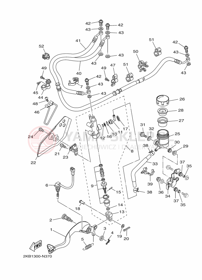 Schemat "Pompa hamulcowa tył" do Yamaha XT1200ZE SUPER TENERE ABS