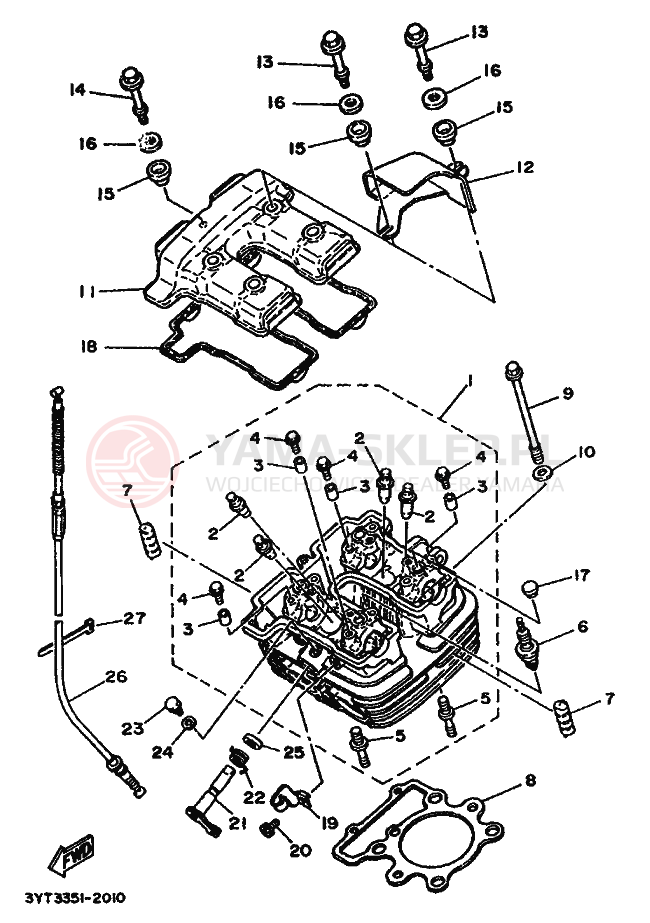 Schemat "głowica" do Yamaha XT350