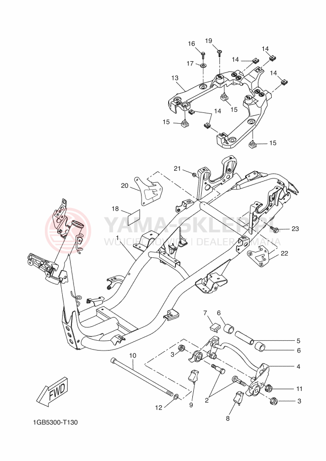 Schemat "rama" do Yamaha AEROX 4