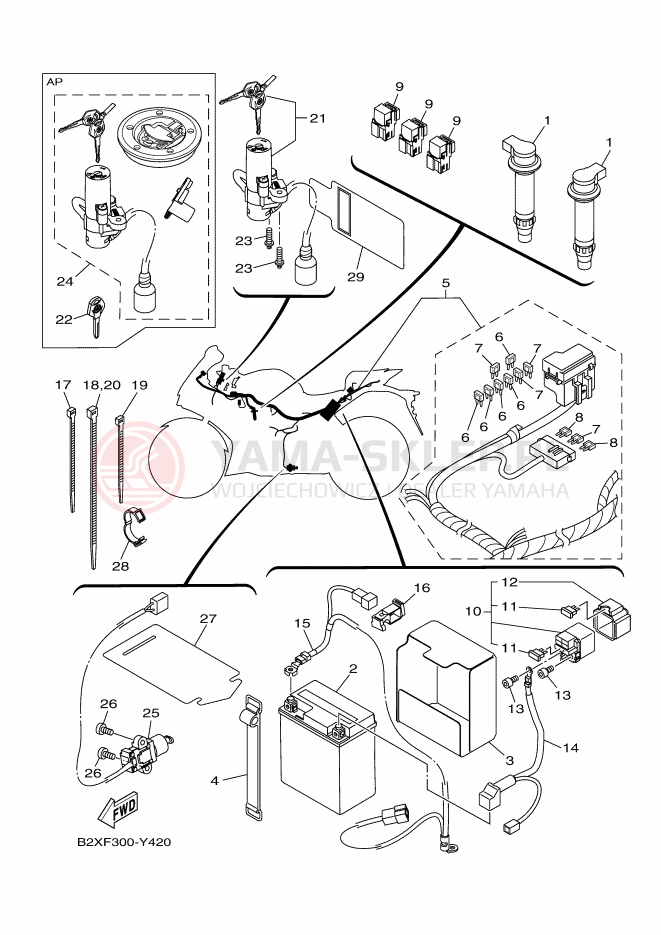 Schemat "układ elektryczny" do Yamaha R3