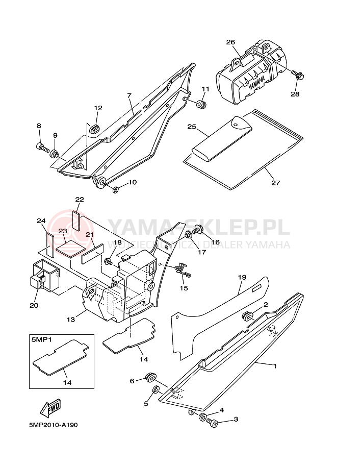 Schemat "Pokrywa boczna" do Yamaha XT225WE SEROW