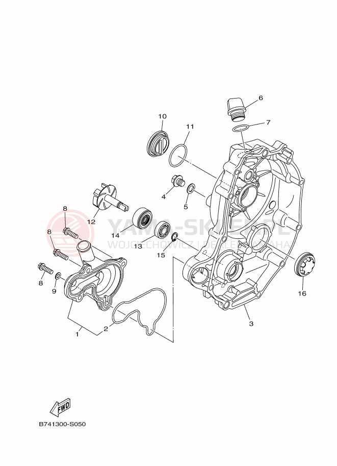Schemat "Pompa wody" do Yamaha X-MAX 300