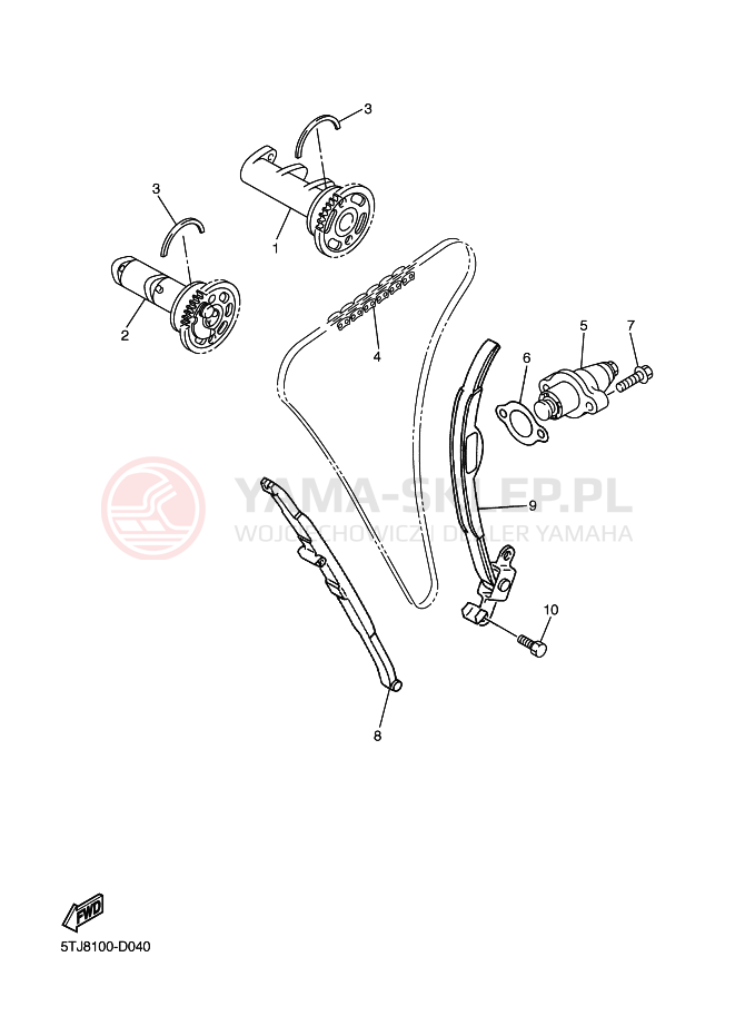 Schemat "Wałek rozrządu" do Yamaha WR450F