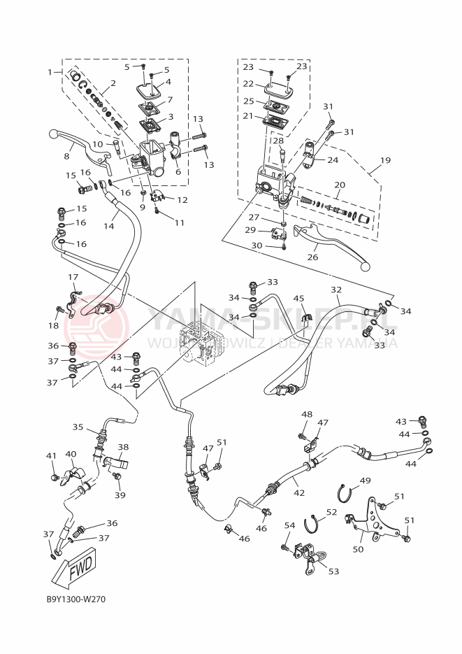 Schemat "Pompa hamulcowa przednia" do Yamaha XMAX 125