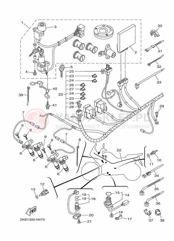Schemat "układ elektryczny" do Yamaha XT1200ZE