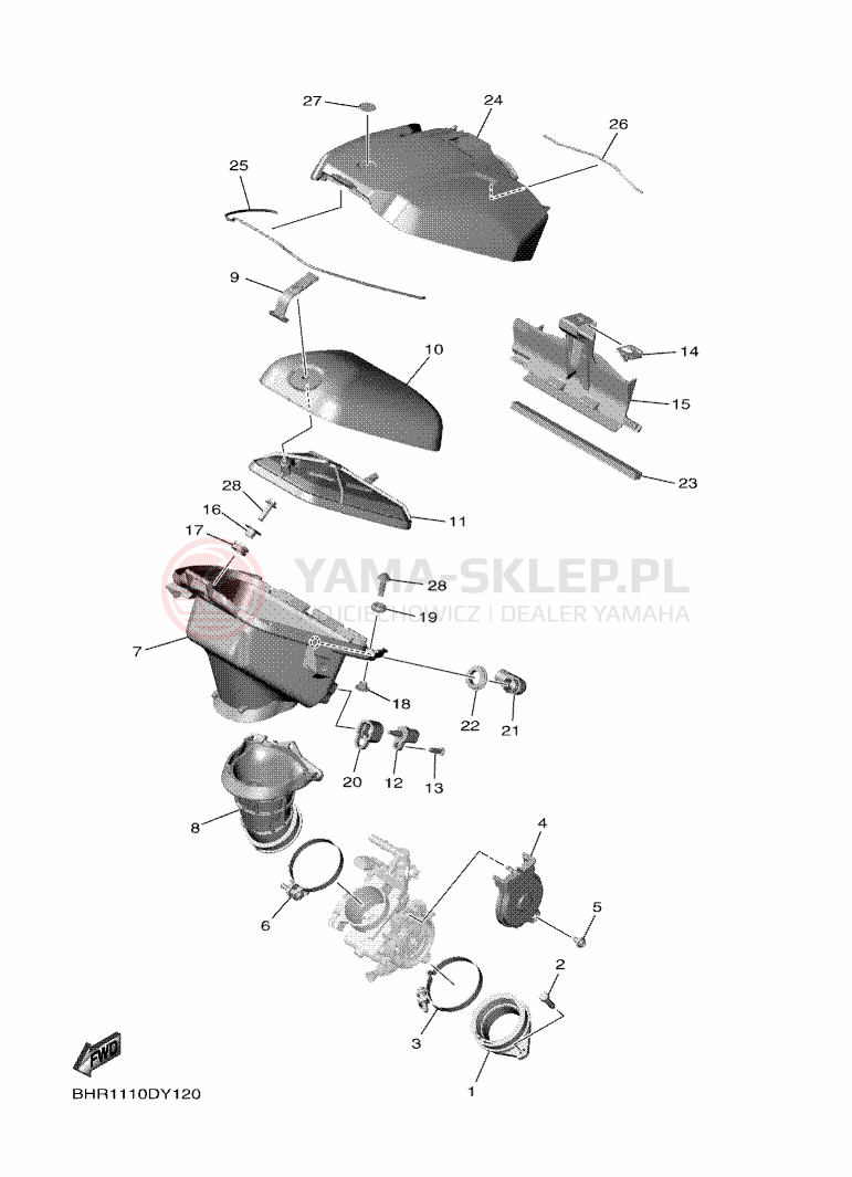 Schemat "Wtrysk paliwa" do Yamaha YZ450F