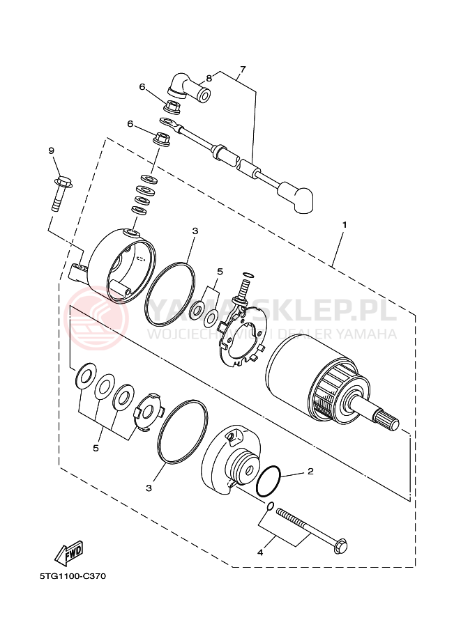 Schemat "rozrusznik" do Yamaha YFZ450T