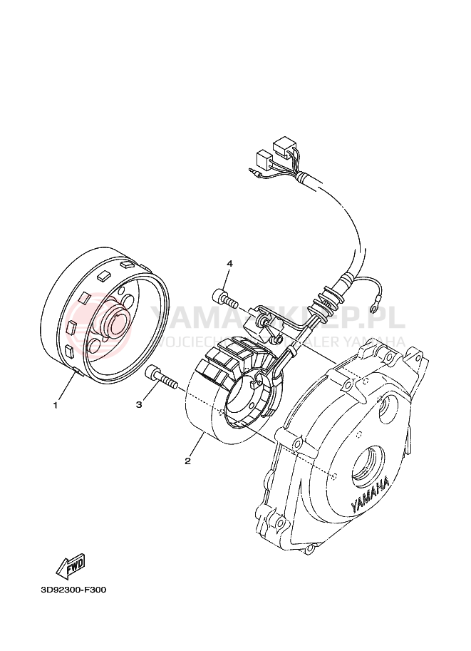 Schemat "prądnica" do Yamaha YBR125