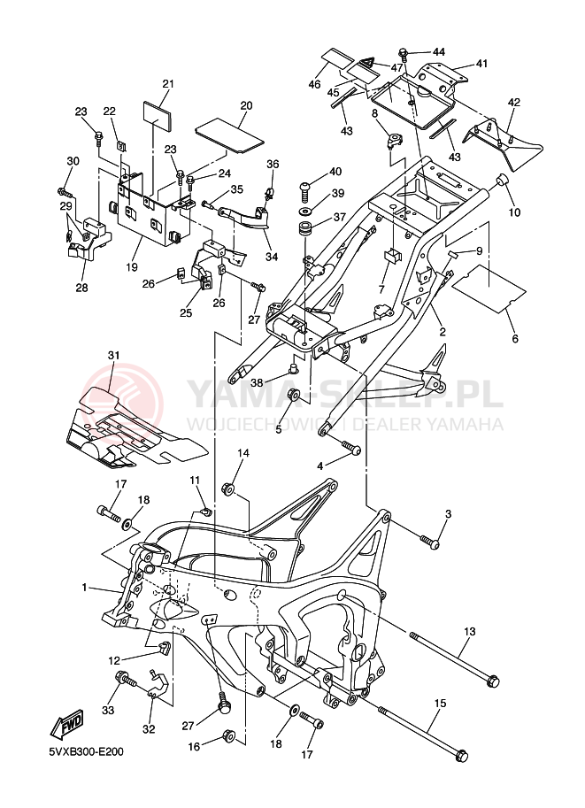 Schemat "rama" do Yamaha FZ6-S FAZER
