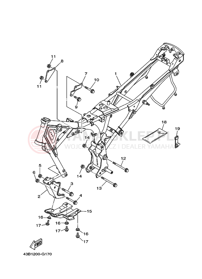 Schemat "rama" do Yamaha YBR125EGS