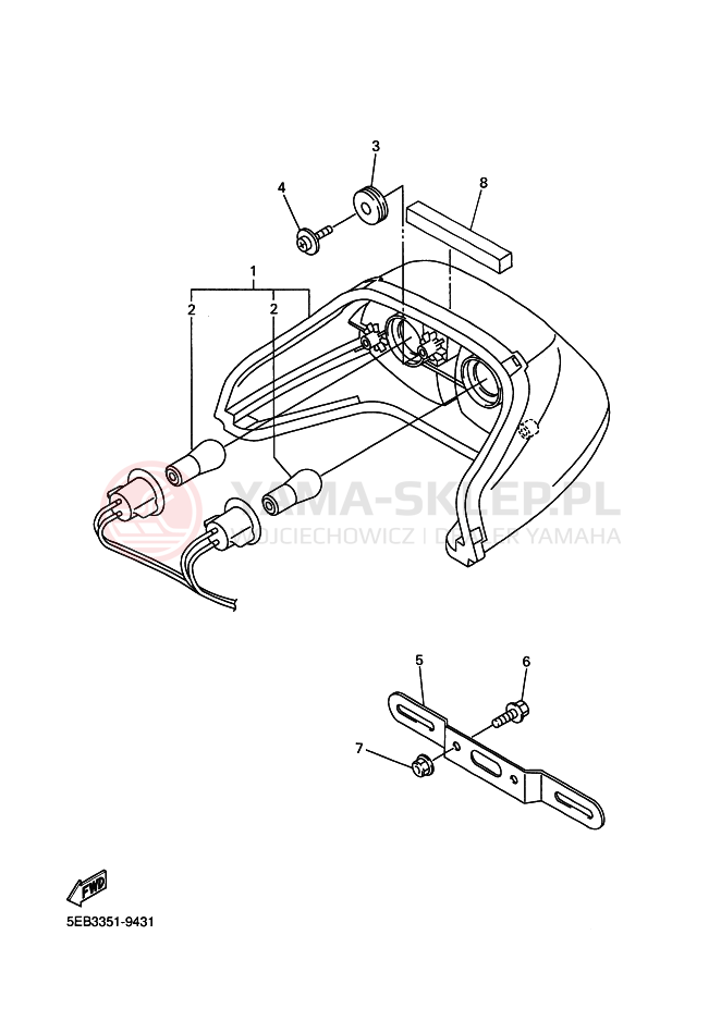 Schemat "Oświetlenie tył" do Yamaha YZF-R6 R6