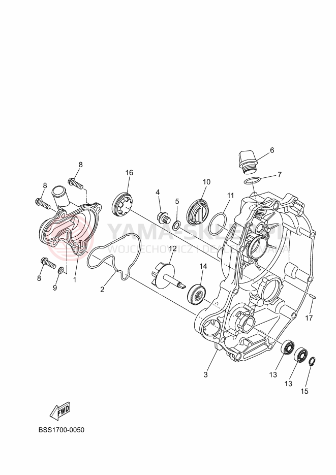 Schemat "Pompa wody" do Yamaha XMAX 300