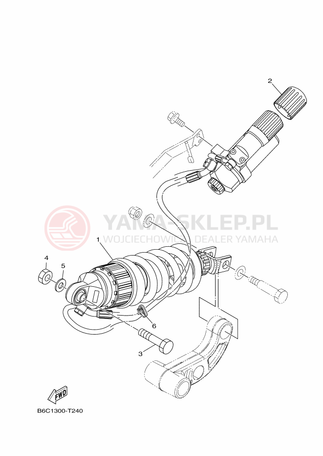 Schemat "zawieszenie tył" do Yamaha MT-09 SP