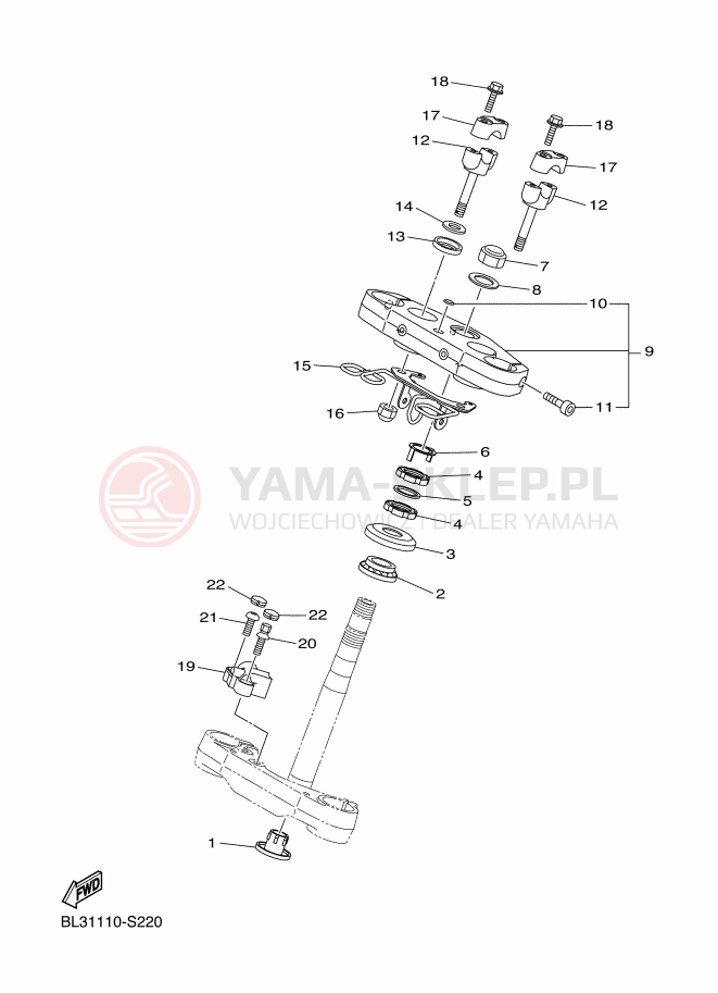 Schemat "Półki zawieszenia" do Yamaha SCR950