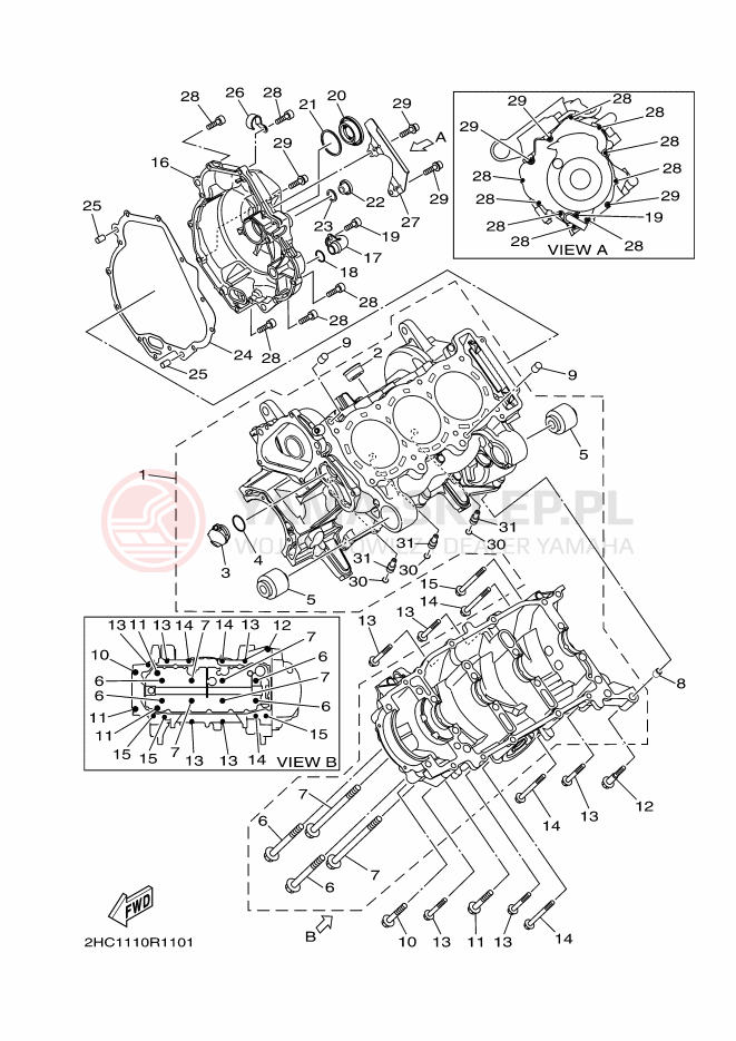 Schemat "Obudowa silnika" do Yamaha YXZ1000R SE