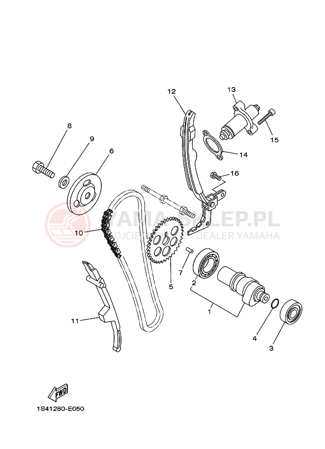 Schemat "Wałek rozrządu" do Yamaha YBR250