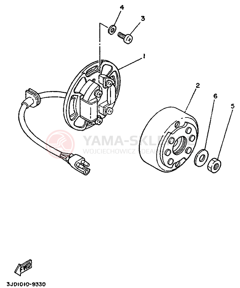 Schemat "prądnica" do Yamaha YZ125
