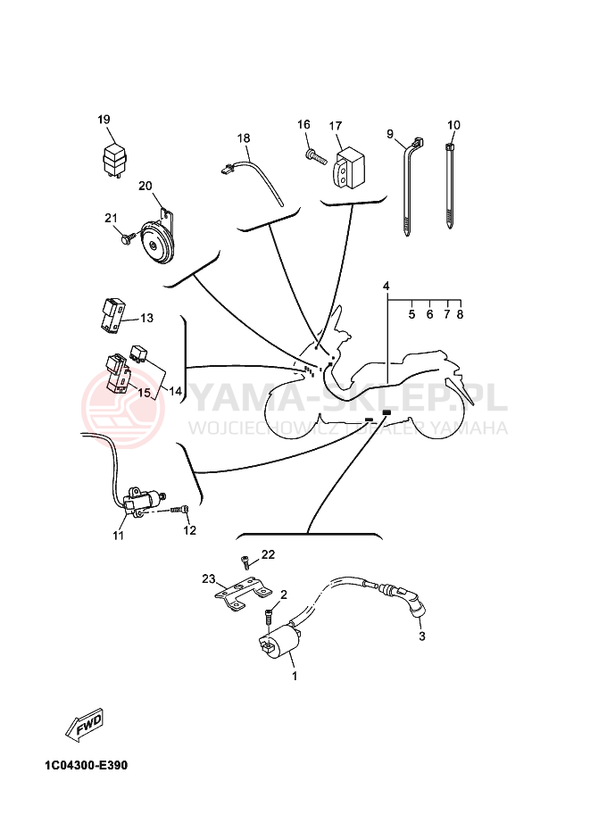 Schemat "układ elektryczny" do Yamaha X-MAX 250