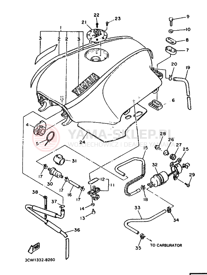 Schemat "zbiornik paliwa" do Yamaha FJ1200