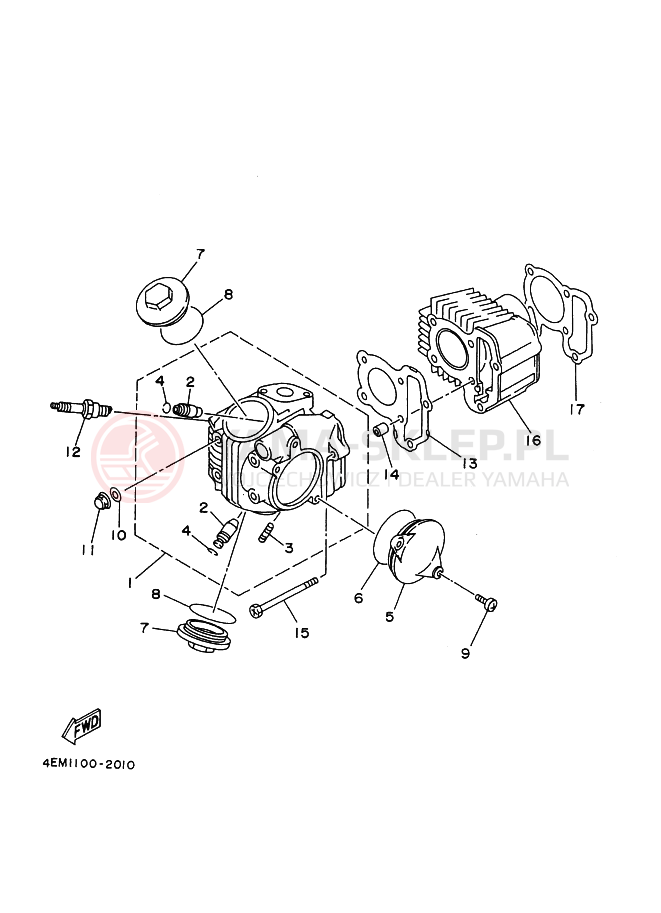 Schemat "cylinder" do Yamaha YFM80
