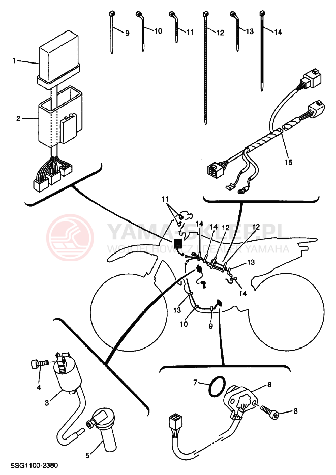 Schemat "układ elektryczny" do Yamaha YZ250F