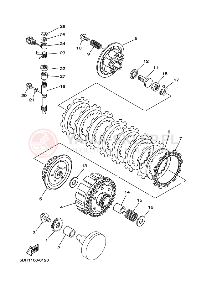 Schemat "sprzęgło" do Yamaha YZ125