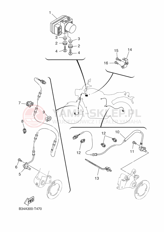 Schemat "układ elektryczny" do Yamaha XSR700