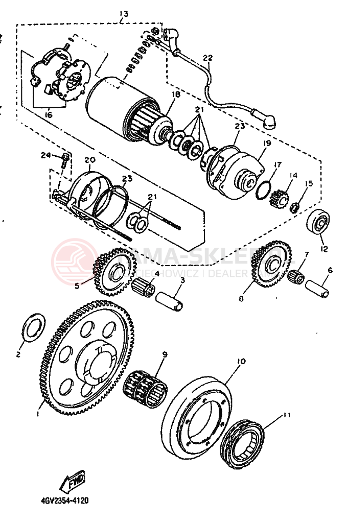 Schemat "rozrusznik" do Yamaha TT600E
