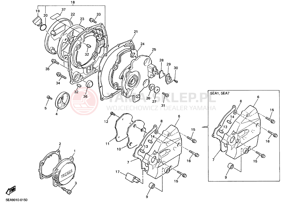 Schemat "Pokrywa silnika" do Yamaha XJR1300