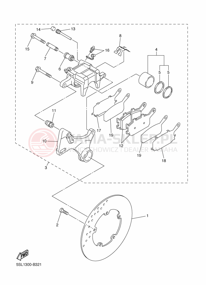 Schemat "Zacisk hamulcowy tylny" do Yamaha YZF-R6
