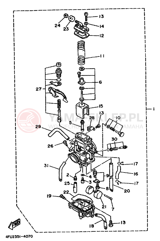 Schemat "Gaźnik" do Yamaha TDR125