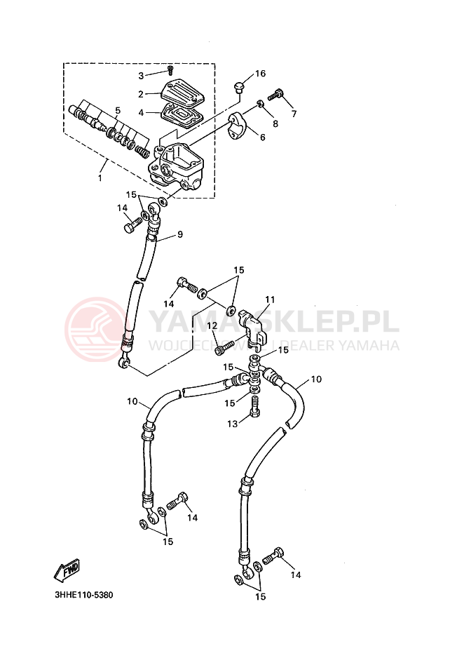 Schemat "Pompa hamulcowa przednia" do Yamaha FZR600 GENESIS