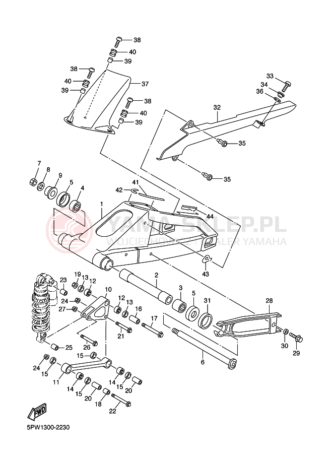 Schemat "wahacz" do Yamaha YZF-R1 R1