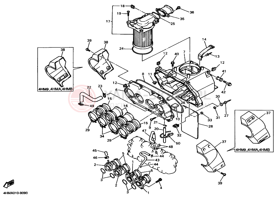 Schemat "Wtrysk paliwa" do Yamaha XJR400R
