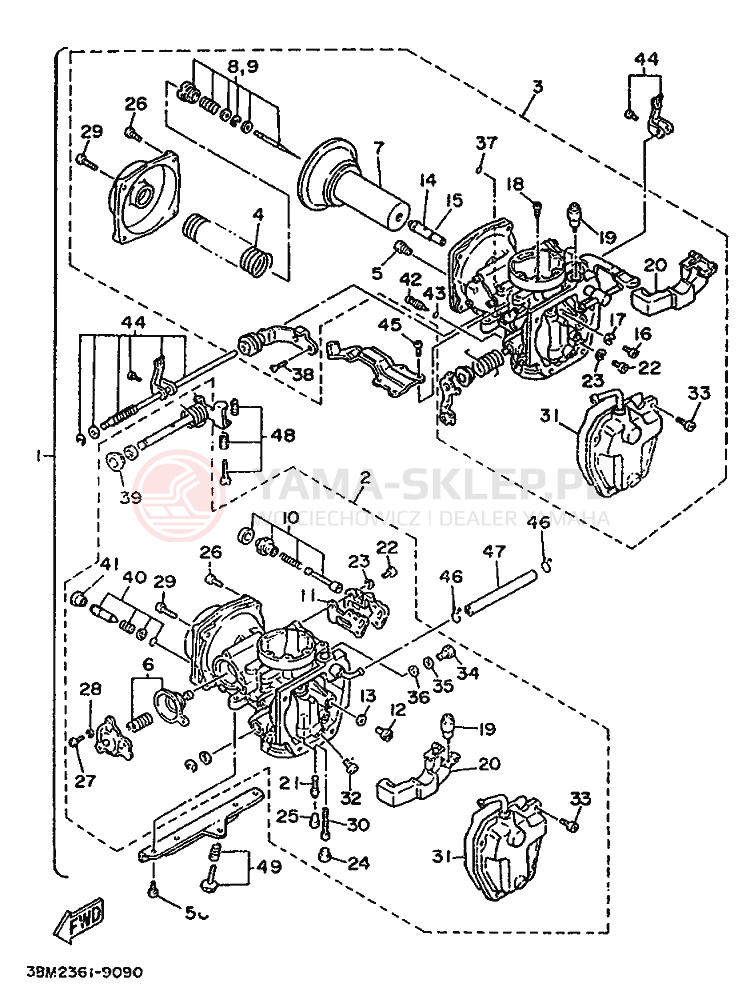 Schemat "Gaźnik" do Yamaha XV535 VIRAGO