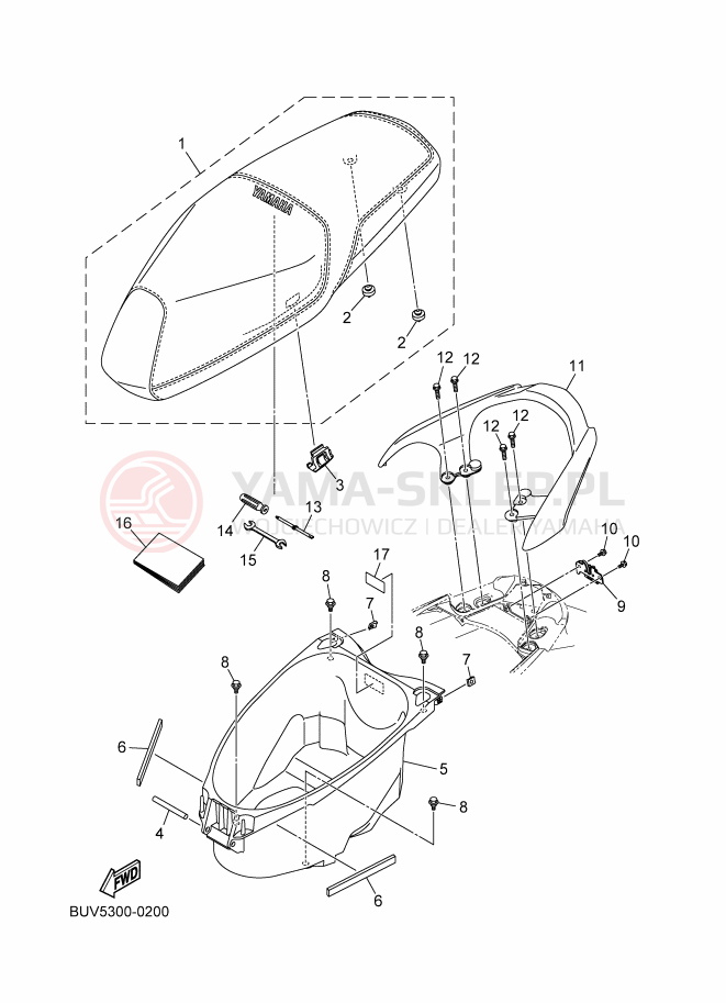 Schemat "siedzenie" do Yamaha RAYZR
