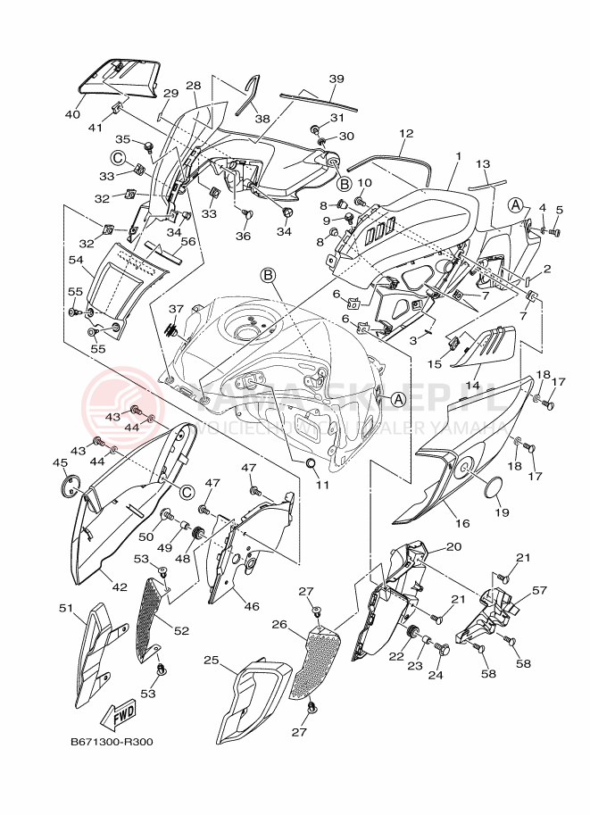 Schemat "zbiornik paliwa" do Yamaha MT-10