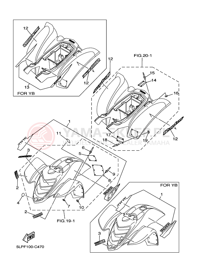 Schemat "naklejki" do Yamaha YFM660RS