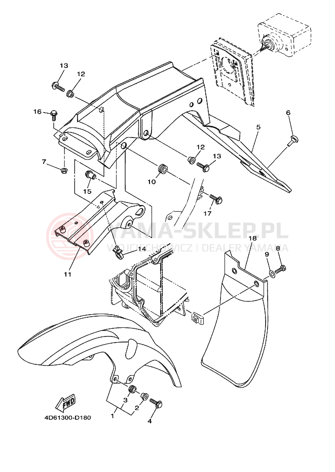 Schemat "błotnik" do Yamaha XG250 TRICKER