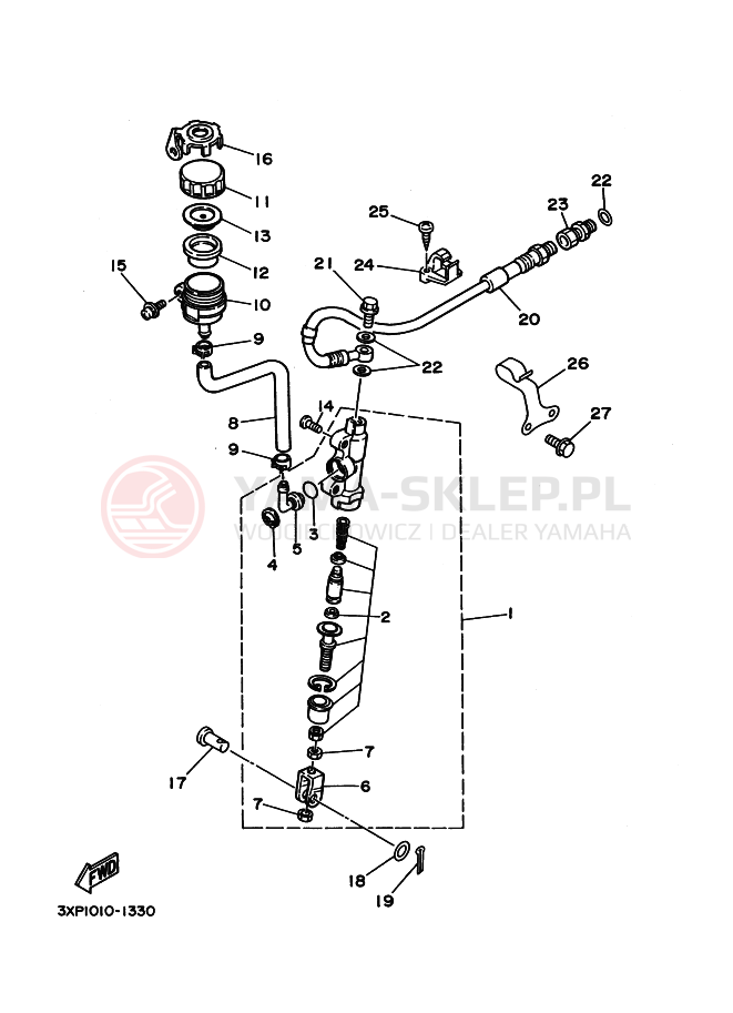 Schemat "Pompa hamulcowa tył" do Yamaha WR200R