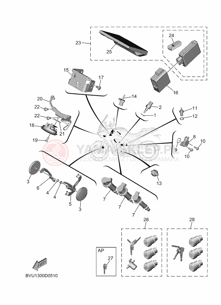 Schemat "układ elektryczny" do Yamaha TRACER 9GT