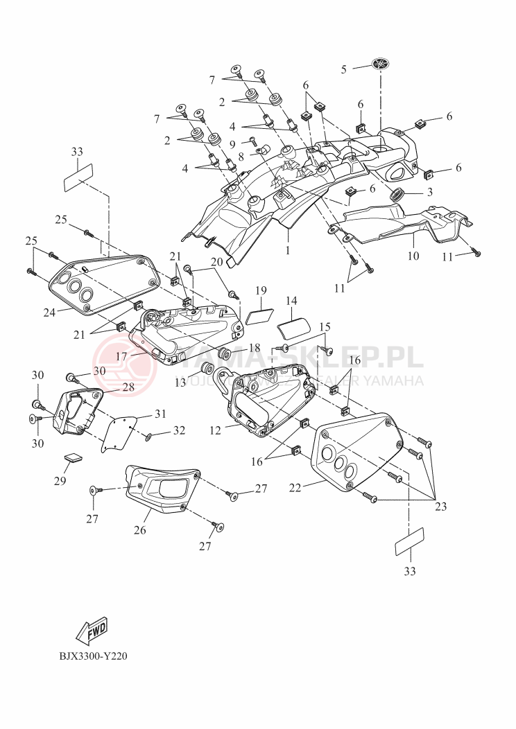 Schemat "Pokrywa boczna" do Yamaha XSR700