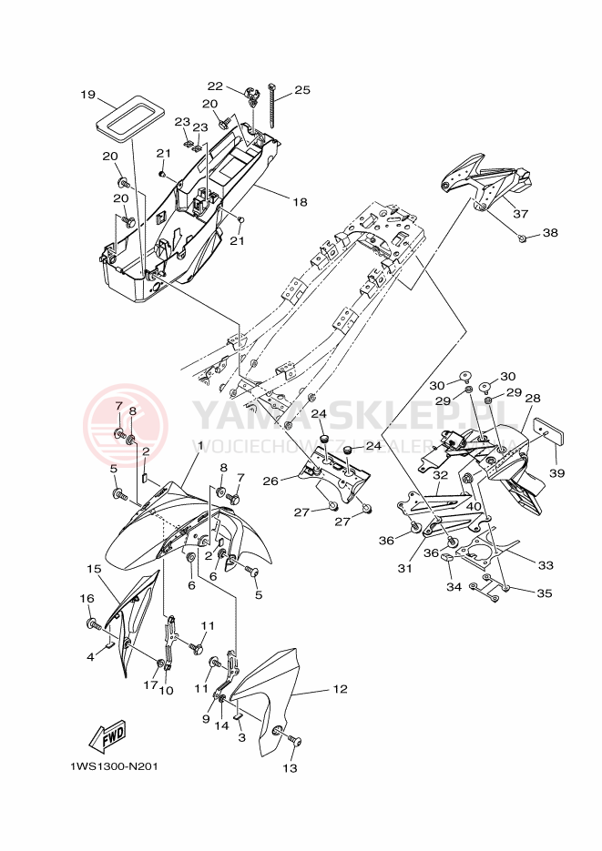 Schemat "błotnik" do Yamaha MT-07
