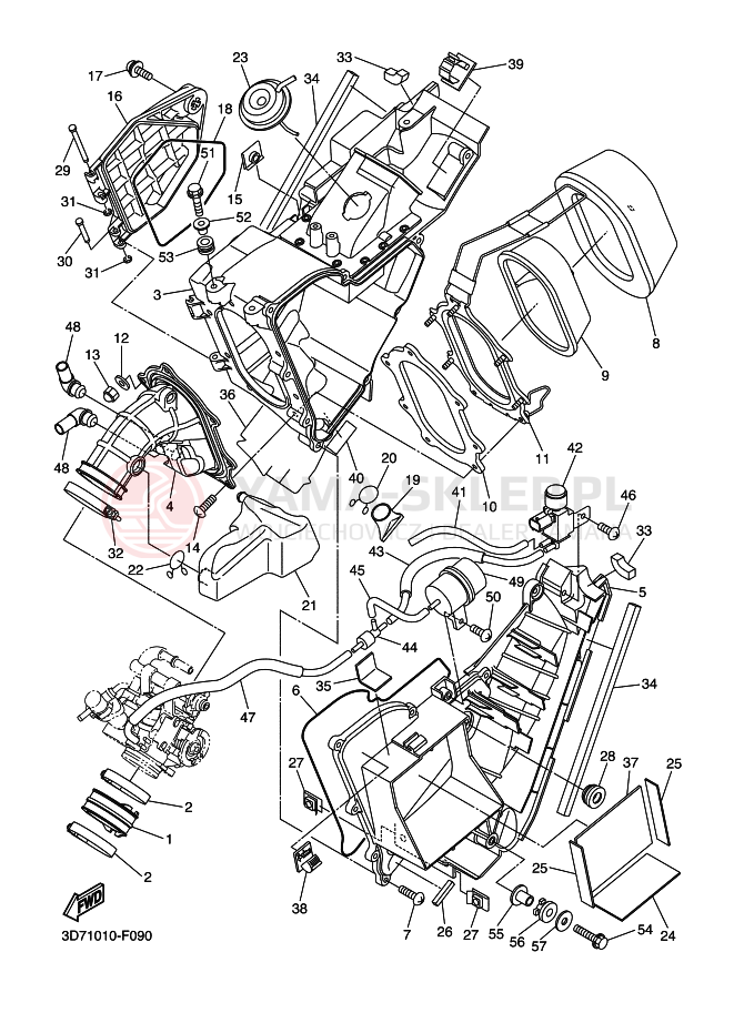 Schemat "Wtrysk paliwa" do Yamaha WR250R