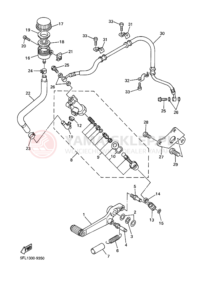 Schemat "Pompa hamulcowa przednia" do Yamaha YZF-R7 R7