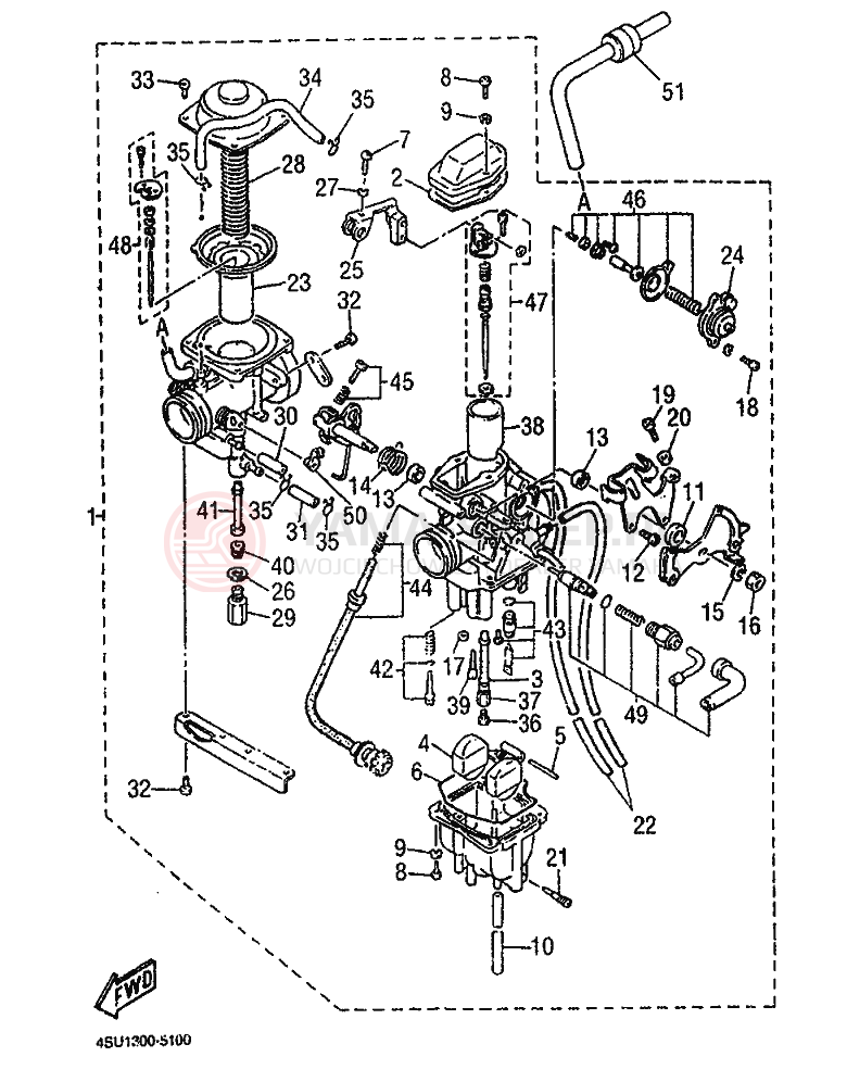 Schemat "Gaźnik" do Yamaha SRZ660