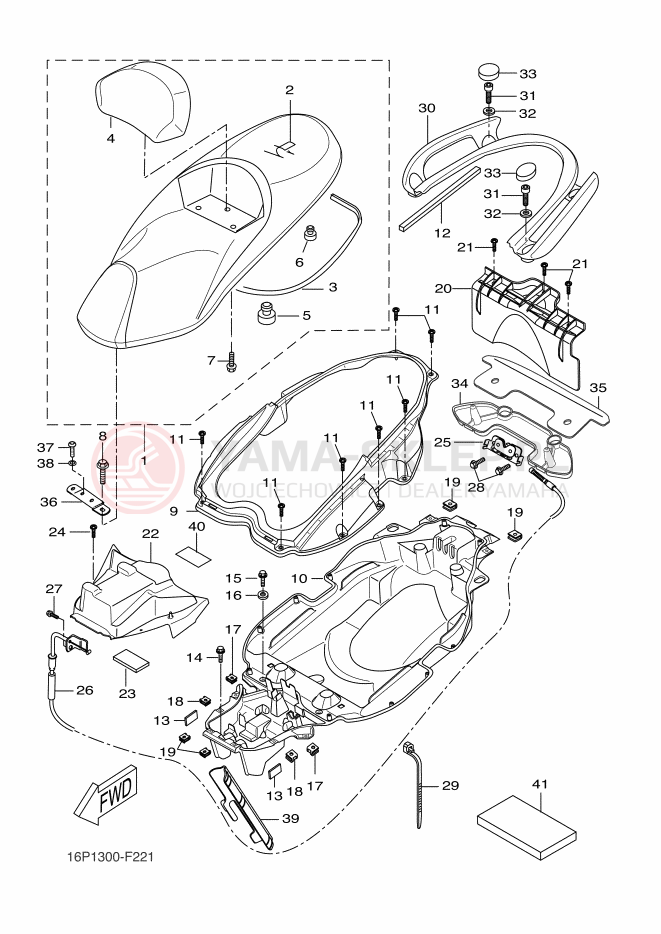Schemat "siedzenie" do Yamaha XCITY