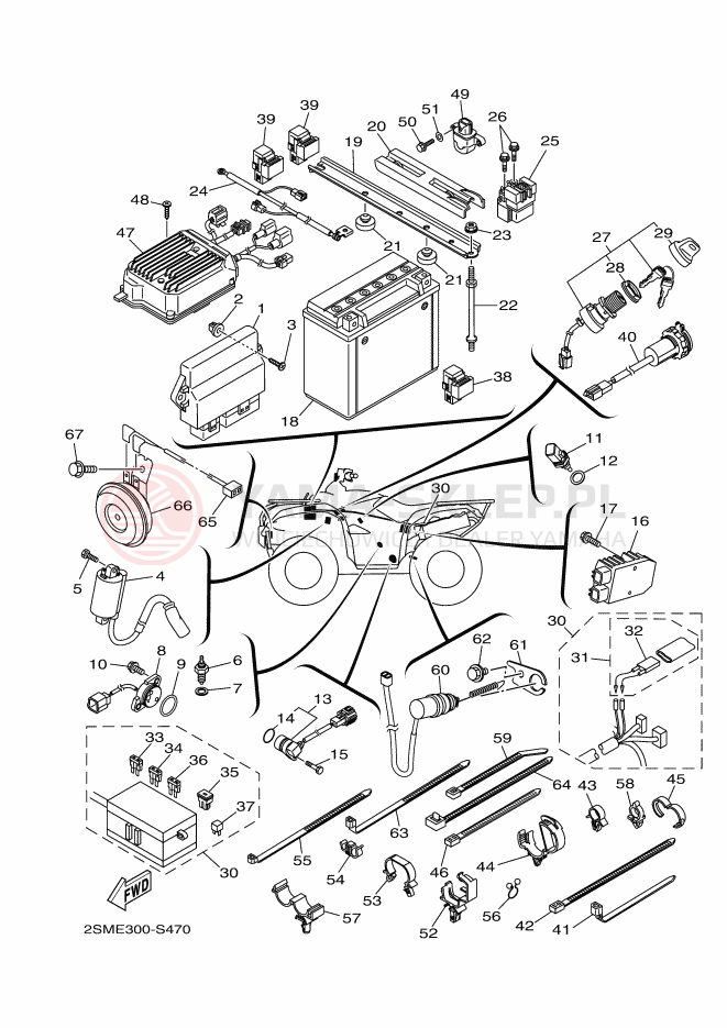 Schemat "układ elektryczny" do Yamaha KODIAK 700 EPS