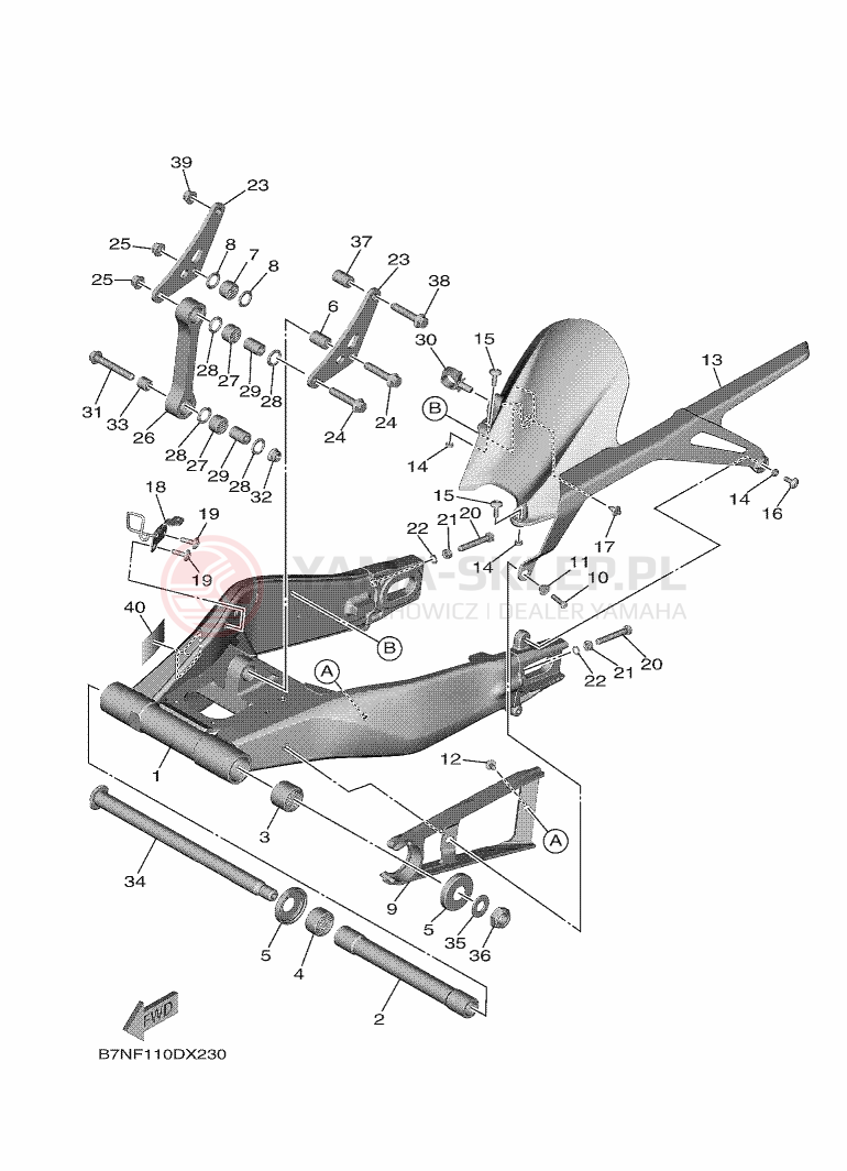 Schemat "wahacz" do Yamaha MT-09