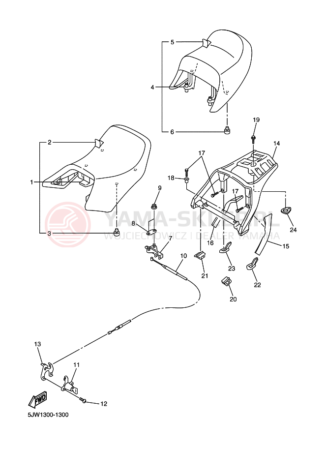 Schemat "siedzenie" do Yamaha FJR1300